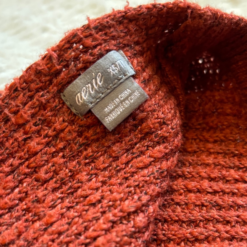 Aerie Rust Color Twist-Back Sweater - Picture 4 of 5